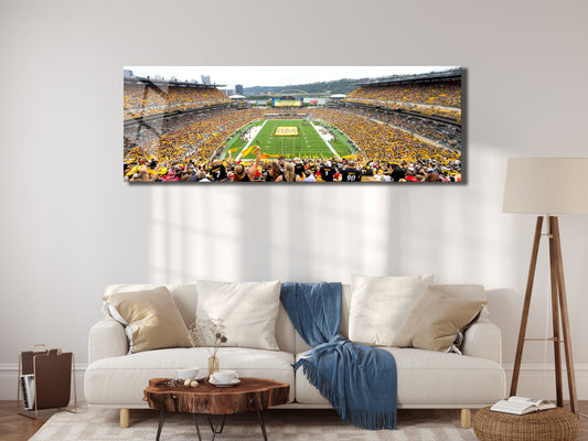 Pittsburgh Stadium Game-Day Panoramic Metal Print — Full Crowd & Panoramic Field View (Aluminum Wall Art)