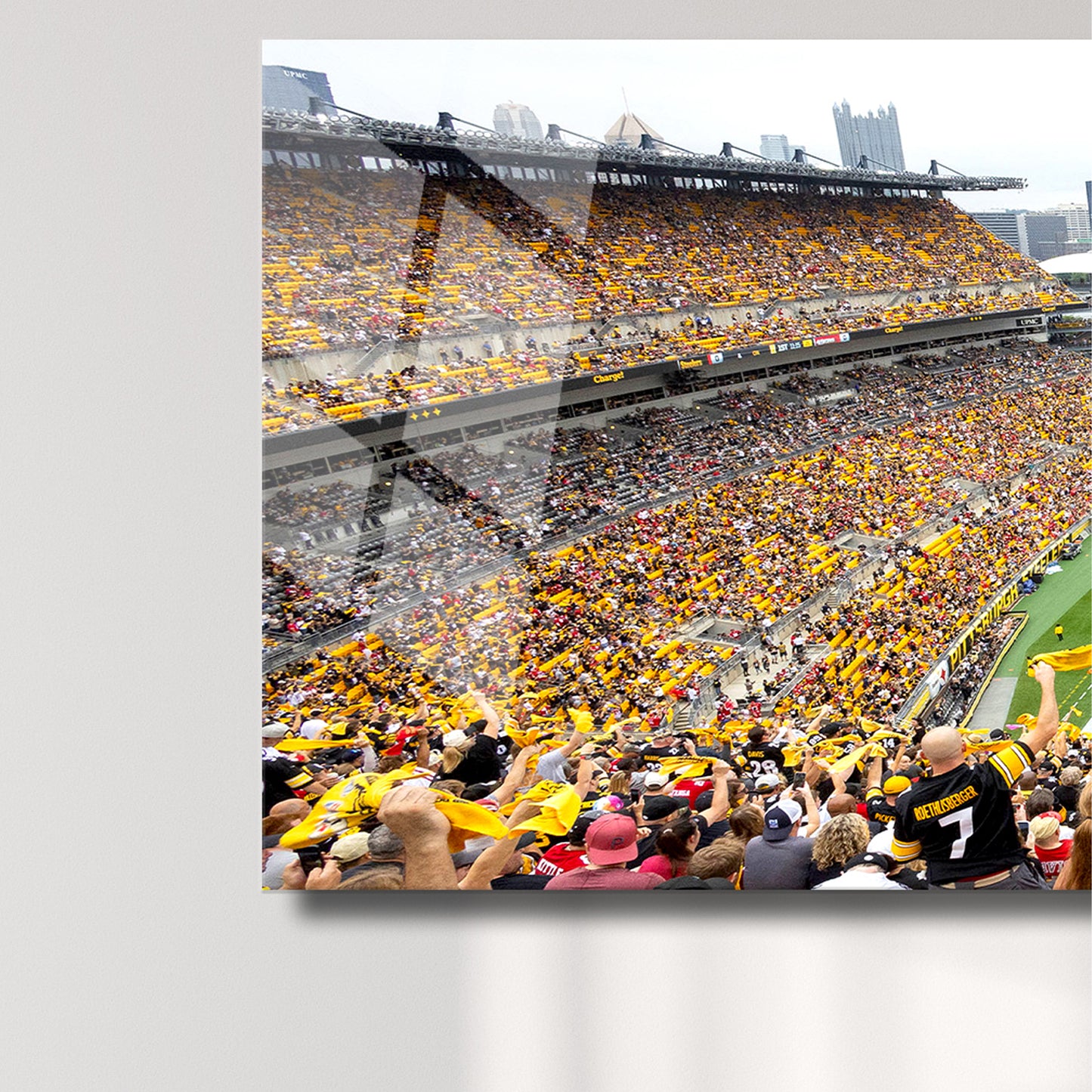 Pittsburgh Stadium Game-Day Panoramic Metal Print — Full Crowd & Panoramic Field View (Aluminum Wall Art)